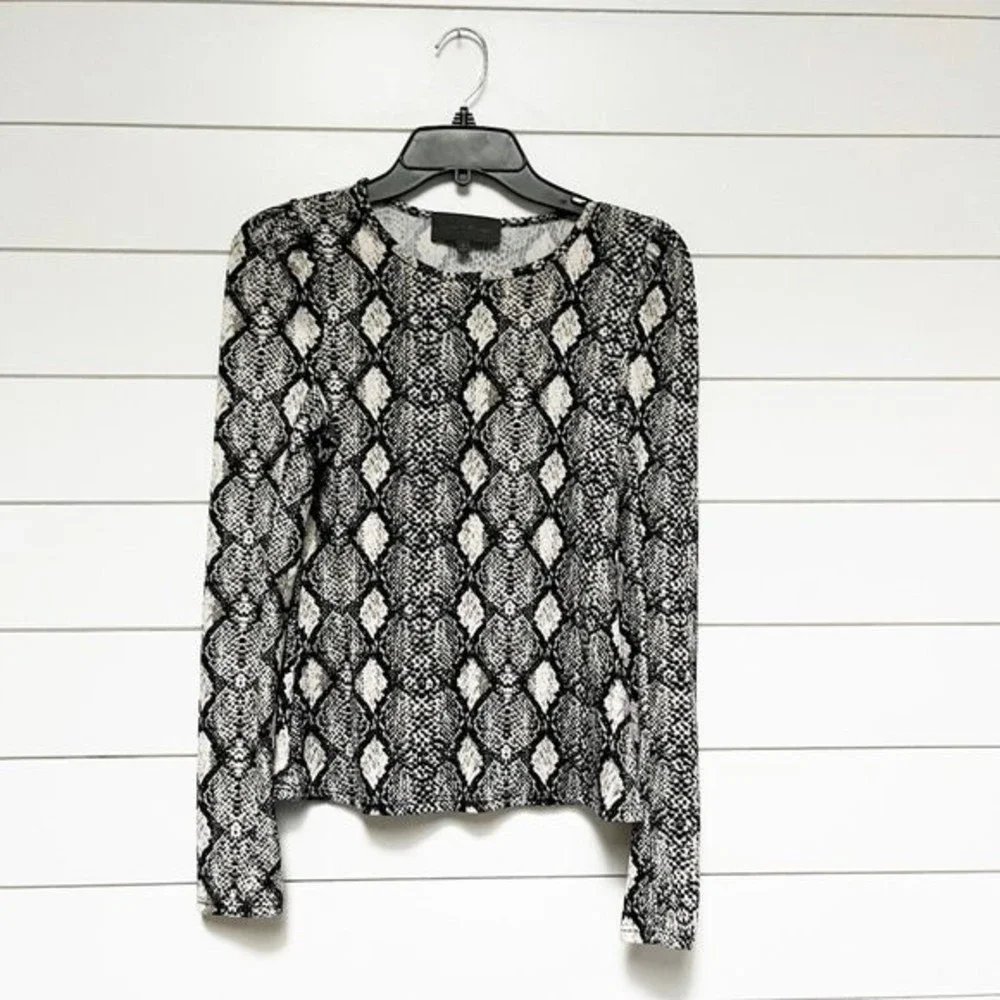 Anthropologie Sunday in Brooklyn Snake Print Long Sleeve XS Shirt
